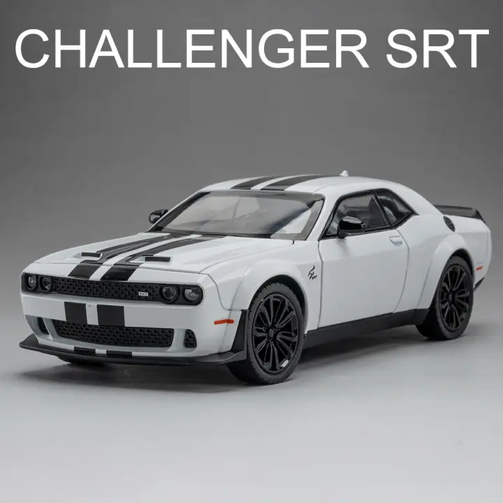 Coche De Juguete a Escala 1:22 Challenger SRT Hellcat Demon Eyes Con Luz Y Sonido Carro De Accionamiento Por Retroceso Aleación De Metal Para Niños - 1