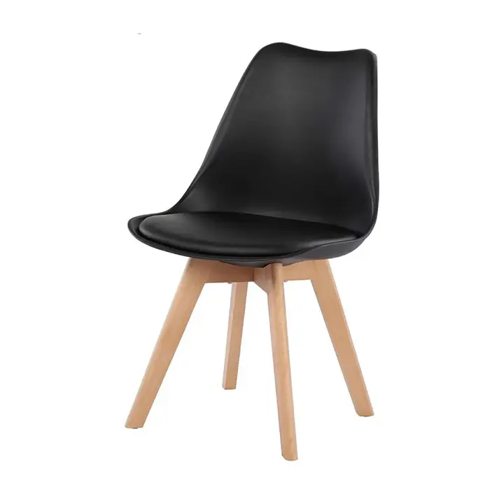 ORION91 Silla SIRIO Color Negro 🖤 Asiento Acolchado Piel Sintética y Patas Haya 54x81x48cm Comedor Oficina Salón Teletrabajo Cocina - SpazioLuzio - 1