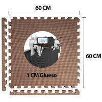 Aicasa Esterilla Fitness Puzzle para Suelos de Gimnasio, (60cm x 60cm x 1cm) con Bordes， Suelo Goma Eva Espuma para Protección - Colchoneta Ideal para Bebes, Ejercicios, yoga, Pesas Gym y Deporte Entrenamiento - details 0