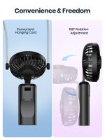 TOPK-Mini-ventilador de Mano para habitación, ventilador de escritorio USB, Personal, recargable, portátil, de refrigeración, plegable, Eléctrico, 5000mAh - details 1