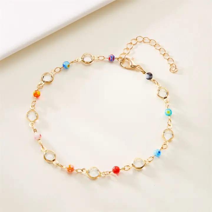 Pulsera Elegante De Harajuku Con Flor De Cerezo Para Mujer Pulsera De Cristal De Vidrio Sakura Moda Joyería De Fiesta Regalo Para Niñas - 1