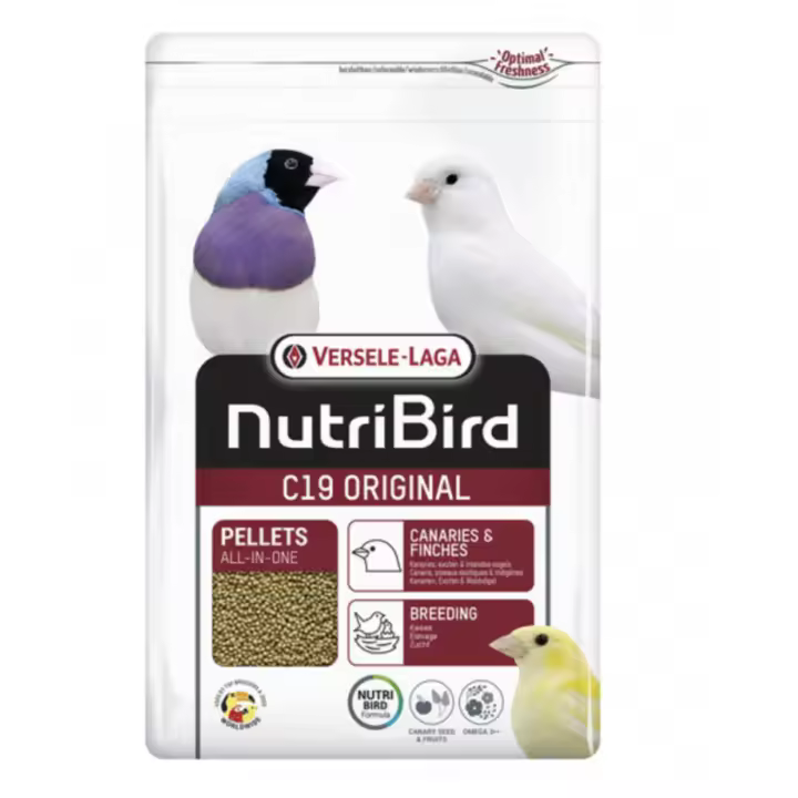 Versele-Laga Nutribird C19 Original 3 Kg para Canarios y Exóticos - Alimento de mantenimiento para canarios, fringílidos exóticos y europeos - Pienso para Canarios - Versele Laga - 1