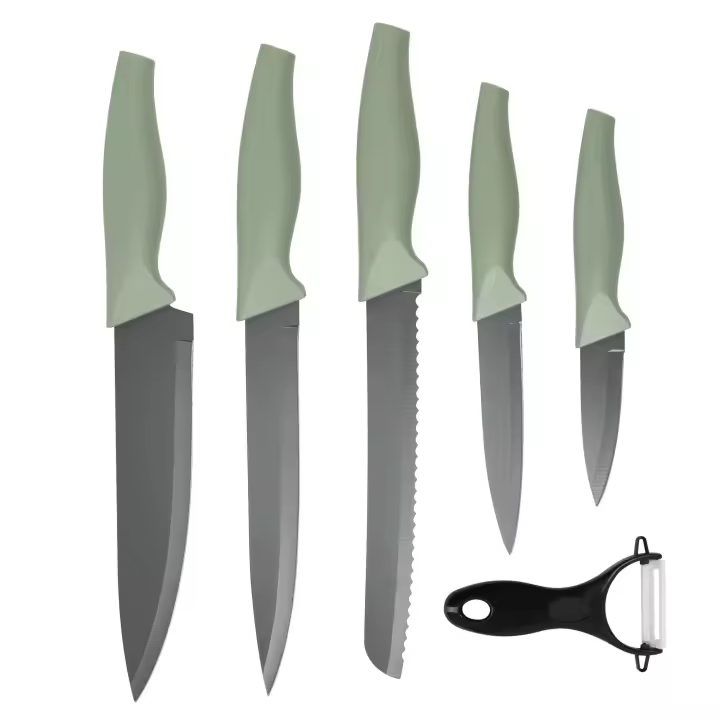 Juego de 5 Cuchillos acero inoxidable + Pelador de revestimiento antiadherente Cedar San Ignacio - 1