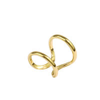 ANENJERY Anillo Doble Capa De Color Dorado Para Mujer Simple Y Venta Al Por Mayor Joyería De Fiesta Resizable Moda Actual - details 2