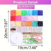 Kit De Abalorios De Arcilla Polimérica 6MM Colores Arcoíris Para Fabricación De Pulseras Y Collares Accesorios DIY - details 4