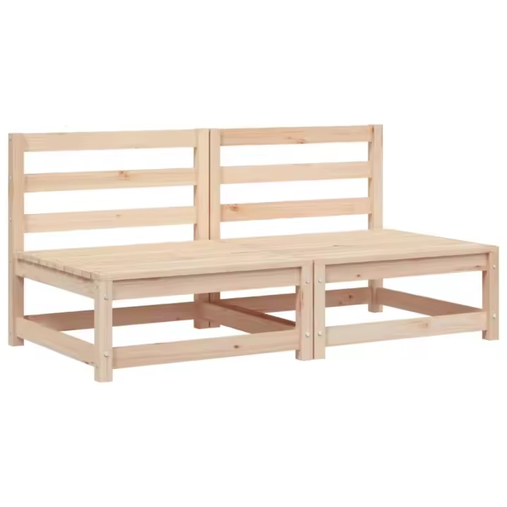 vidaXL Sofás de jardín sin reposabrazos 2 uds madera pino 70x70x67 cm Pino natural, Pino blanco, Marrón pino Conjunto Terraza Muebles Jardín Exterior Juego de Muebles de jardín Mueble Jardín Exterior Muebles de Salon Exterior - 1