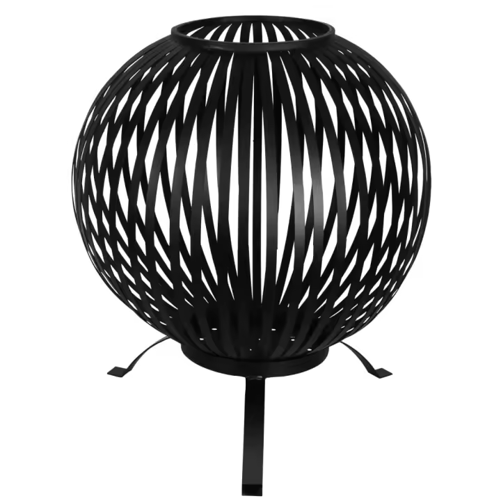 Esschert Design Brasero esfera enrejada acero al carbono negro FF400 - 1