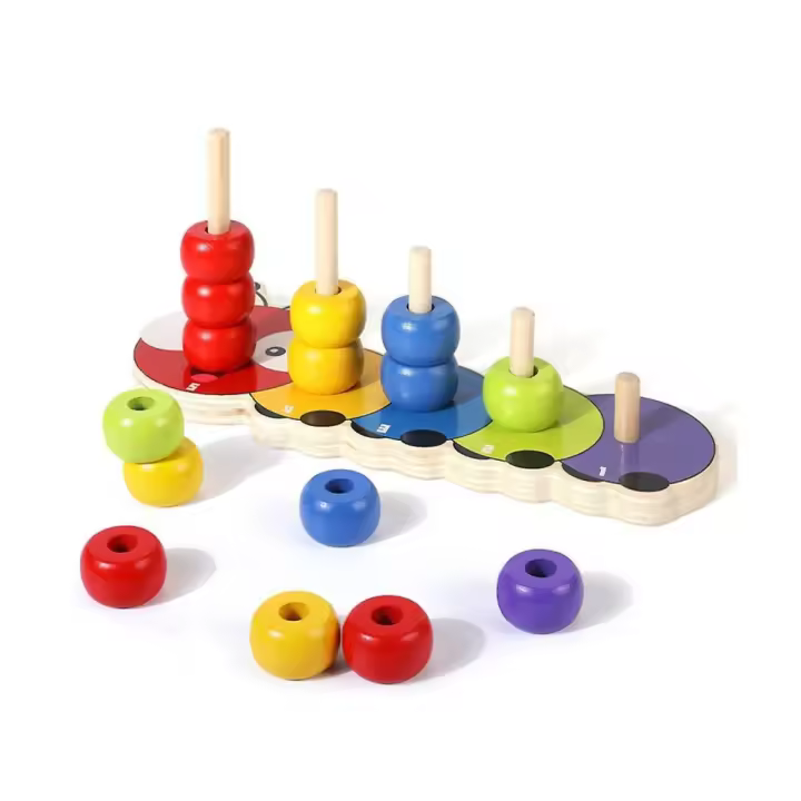 Nenitus Juguete Montessori 1 2 3 años, Juguete Montessori ábaco apilables de Madera, Juguete Educativo, Regalo niños pequeños y bebés. - 1