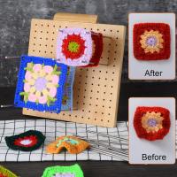 Tablero De Bloqueo De Crochet De Madera De Bambú Con Soporte Ajustable Reutilizable Para Cuadrados De Abuela - details 2