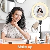 【OFERTA FINAL 2025】Aro de Luz Led 25cm con 2 Tripode, 1 Sobremesa y 1 de Pie, Anillo de Luz 12W con Mando Bluetooth para Control del Móvil, Ringlight con 3 pinzas para Movil,160cm Altura, Potencia y Colores Regulable, para Influencer de Tiktok - details 1