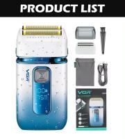 VGR Afeitadora Profesional Para Hombres Máquina De Afeitar Recargable LED Portátil Trimmer De Barba Y Cabello Cuchilla Rotatoria De Acero Inoxidable V-362 - details 8