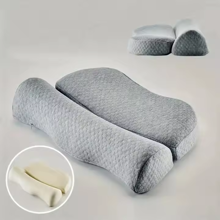 Almohada De Espuma De Memoria Ajustable Para El Cuello Y Los Hombros Soporte Ortopédico Ergonómico Para Descanso Y Viajes - 1