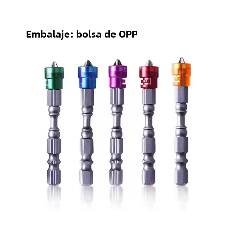 Juego De 5 Piezas De Bits De Destornillador Magnético PH2 Tamaño 1/4 Hexagonal Para Destornillador Eléctrico Y Drywall Acero De Aluminio Cromo Magnético No Slip - 1