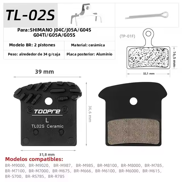 TOOPRE Frenos De Bicicleta MTB Cerámicos Técnica De Hielo Para M9000 M9020 M985 M8100 M785 M8000 G03A G04S J04C J03A J05 L04C K05S G055 NUTT Peso Del Paquete 0.01kg - 1