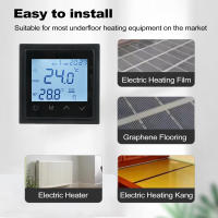 Termostato Digital Inteligente 16A Para Calentamiento De Piso Controlador De Temperatura Pantalla Táctil LED Sensor NTC Para Calefacción Eléctrica - details 10