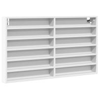 vidaXL Vitrina de madera ingeniería 100x8,5x58 cm Blanco, Negro, Roble Sonoma Mueble Almacenaje Estantería para Oficina, Estudio, Dormitorio Estantería/Librería/ mueble de Almacenamiento - details 0
