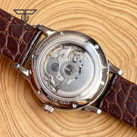 Reloj Automático Tandorio Para Hombre 40mm Doble Domed Sapphire NH35 Water Resistance 20BAR Con Fecha Y Espalda De Vidrio En Cuero Polido - details 18