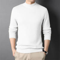 Suéter De Punto Para Hombre De Otoño En Color Sólido Estilo Callejero Transpirable Ajustado Mock Turtleneck Basic Termo - details 1