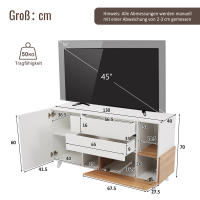 Aparador de color de Madera Blanca de Alta Brillo with almacenamiento,Aparador de comedor with almacenamiento, Gabinete Moderno de Sala de estar - details 4