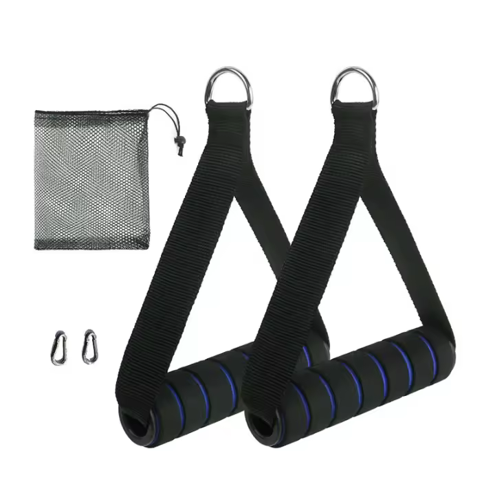 Manijas De Gimnasio Con Anillo D-Ring De Metal Para Ejercicios De Agarre Resistencia Bandas De Enfriamiento Accesorios De Fitness Para Máquina De Cables En Casa - 1