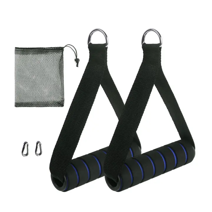 Manijas De Gimnasio Con Anillo D-Ring De Metal Para Ejercicios De Agarre Resistencia Bandas De Enfriamiento Accesorios De Fitness Para Máquina De Cables En Casa - 1