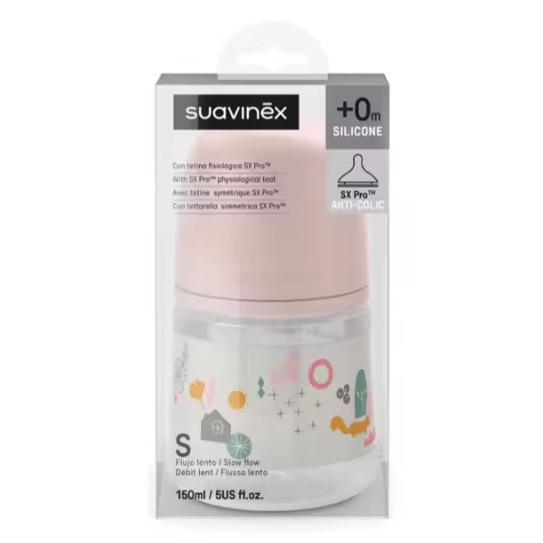 Suavinex Biberón Tetina Fisiológica Flujo Lento S +0m 150ml - 1