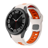 Correa Oficial Para Samsung Galaxy Watch 6 Classic 43mm Y 47mm Correa De Silicona Negra Y Naranja Compatible Con Galaxy Watch 5 pro 45mm Watch 4 40mm 44mm Unisex - details 6