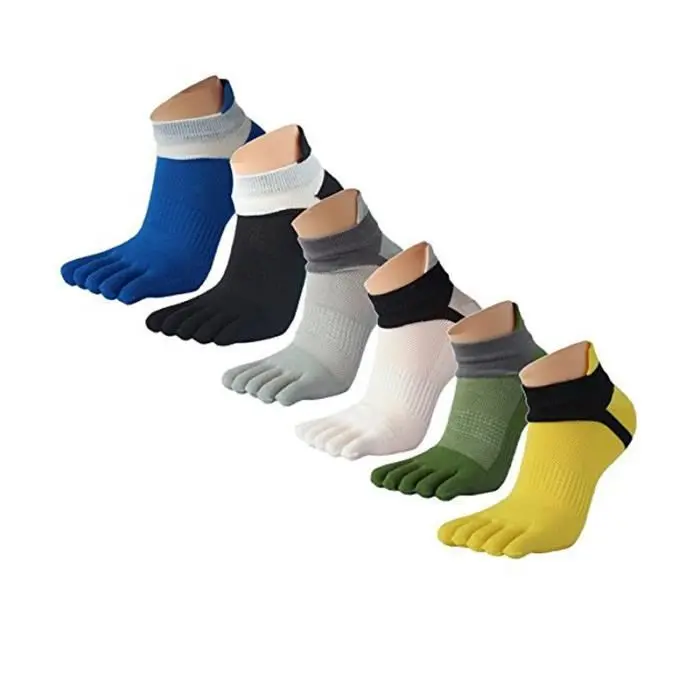 12 Pares de Calcetines estampados para hombre (12 unidades, 6 pares) - Calcetines con puntera separada - Algodón - 1
