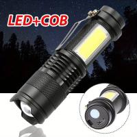 Lámpara De Mano Táctica LED Alta Potencia Recargable Con Zoom Fuerte Impermeable Torcha Exterior De Aluminio COB Luz Lateral 3 Modos - details 1