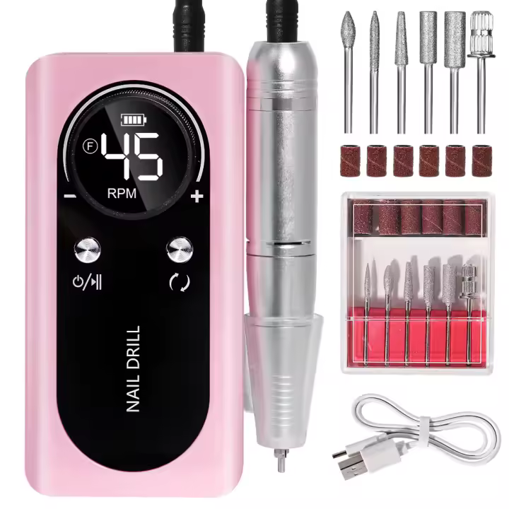 Máquina De Uñas Eléctrica Portátil Profesional 45000RPM Bajo Ruido Recargable Para Manicura Y Peluquería En Salón - 1