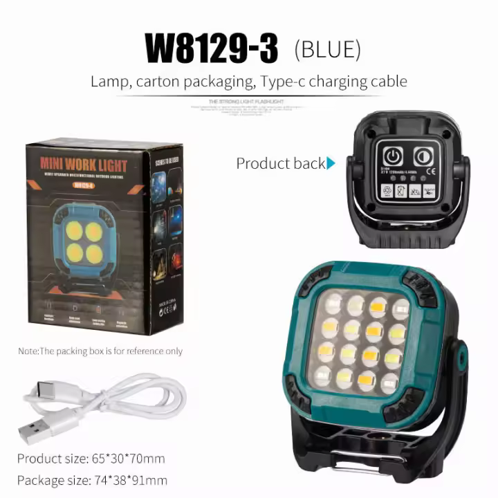 Nueva luz de trabajo COB, luz de inspección magnética, carga USB, para acampar al aire libre, fuente de luz múltiple, luz LED para acampar - 1