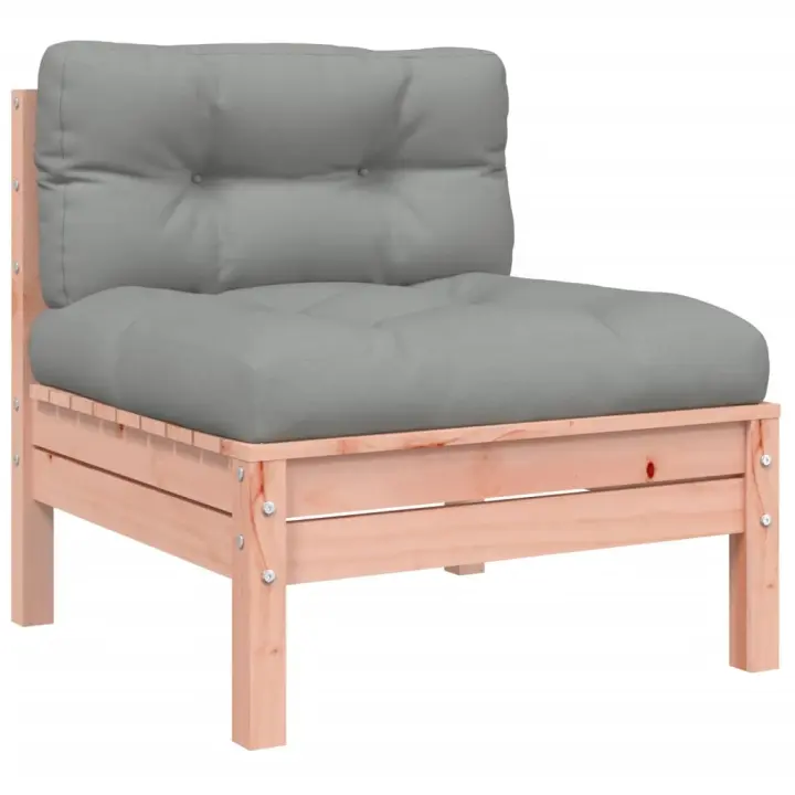 vidaXL Sofá jardín sin reposabrazos con cojines madera pino impregnada Marrón pino, Douglas natural, Impregnado natural Conjunto Terraza Muebles Jardín Exterior Juego de Muebles de jardín Mueble Jardín Exterior Muebles de Salon Exterior - 1