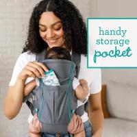 Portabebés, dos estilos de porteo, con babero Wonder Cover, correas ajustables, esencial para el registro, para recién nacidos y niños pequeños de 7 a 26 lb, gris - details 7