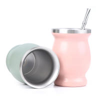 Juego De 8 Oz Bombilla Para Yerba Mate Con Taza De Acero Inoxidable Doble Y Cuchara Y Cepillo Aislante De Calor Anti Quemaduras - details 0