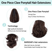 Pony Cola De Caballo Sintética Ondulada Resistente Al Calor Larga Rizada Para Mujeres Big Wave Lazy Bun Grandes Rizos Clip-in Color Puro - details 3