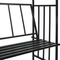 vidaXL Arco de jardín con banco hierro negro 128x50x207 cm - details 5