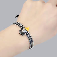 Pulsera De Codo Vintage Con Águila Calva Plata Enchapada Pulsera De Alas De Águila Para Joyería Vikinga Y Americana Unisex - details 4