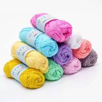 10-pack Cotton Yarn, Cotton Knitting, Crochet Yarn 49m/roll multicolor - details 0