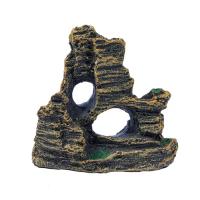 Adorno De Acuario Pequeño Montaña De Piedra Y Roca Para Tanque De Peces Decoración Arbolado Y Cueva Accesorios De Acuario Color Amarillo - details 3