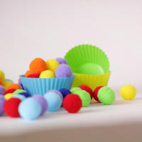 Juego De Aprendizaje Sensorial Montessori Para Niños Juguete De Coloración Y Alineación 78 Piezas Set De Pompom Para Niños De Preescolar Y Jóvenes - details 9