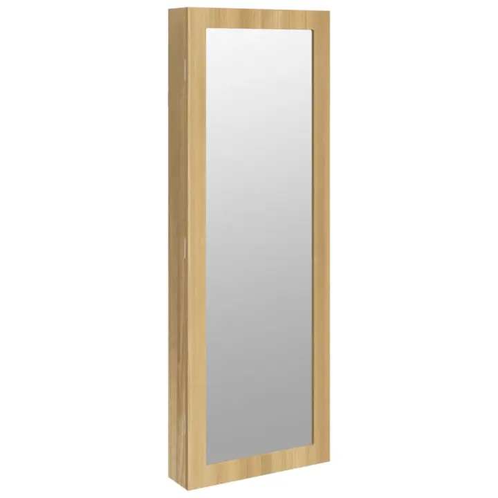 vidaXL Espejo con joyero de pared 37,5x10x106 cm armario de joyería Color Marrón,  Blanco,  Negro y mas - 1