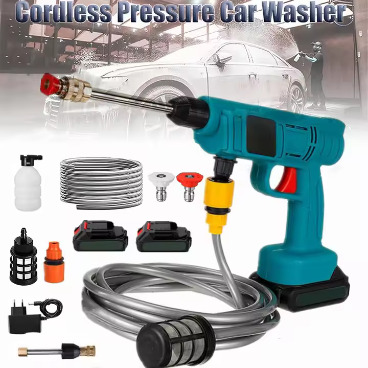 Lavadora de automóviles de alta presión sin cuerda de 30 bar, lavadora de automóviles, generador de pistola de agua, lavadora de pulverización de pistola de agua, lavadora de automóviles de batería makita 18v, - 1