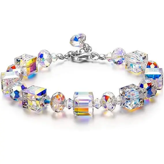 Pulseras de plata de ley A Little Romance para mujer con extensión de cristales Northern Lights, empaquetadas con caja de joyería - 1