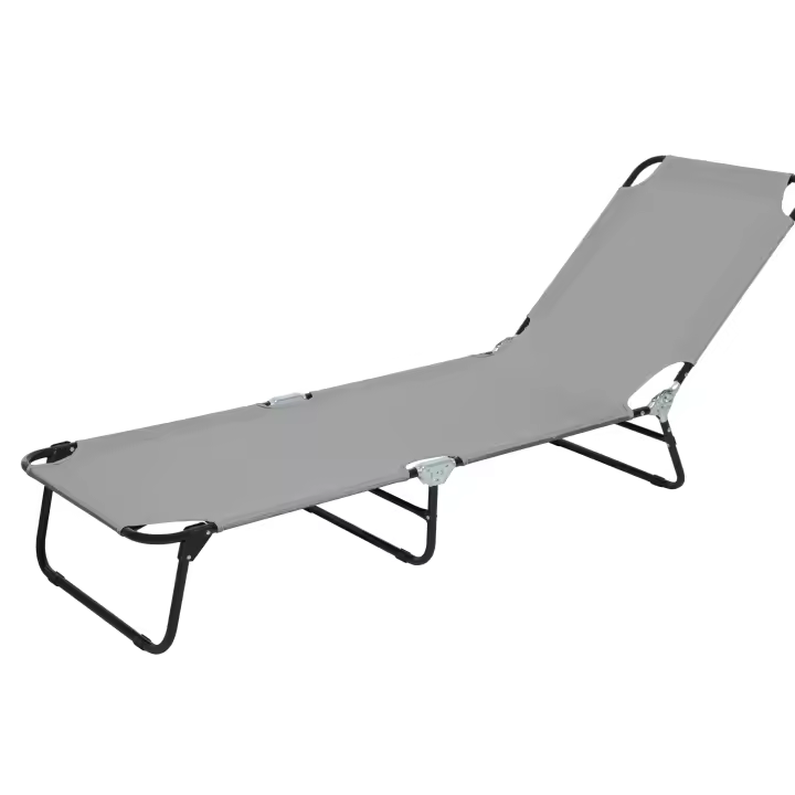 GREATOOL Tumbona Plegable, Tumbona de Jardín con Respaldo 186 x 53 x24cm,  Ajustable en 3 Posiciones Carga 120 kg para Patio, Césped, Playa, Piscina, Tomar el sol, Negro - 1