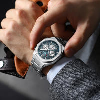 Reloj De Pulsera Curren 8440 Para Hombre Estilo Militar Y Negocios Cronógrafo De 6 Manos Calidad De Lujo Resistente Al Agua Acero Inoxidable Cristal De Zafiro - details 17