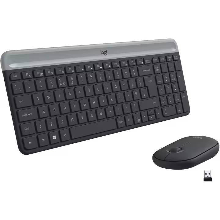 Logitech MK470 Combo Teclado y Ratón Inalámbrico para Windows, 2.4 GHz con Receptor USB Unifying, Diseño Compacto, Batería de Adecuada Duración, Disposición QWERTY Español, Negro - 1
