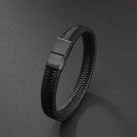 Pulsera Magnética De Cuero PU Negra Para Hombres Elegante Y Estable Regalo Ideal Para Hombres Metálica De Aleación De Zinc - details 1