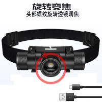 Linterna Frontal De Aleación De Aluminio Con Foco Variable Luz Fuerte Alcance Largo Impermeable Recargable Larga Vida Para Camping Y Senderismo - details 2