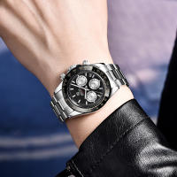 Reloj De Hombre BENYAR 2024 Chronógrafo Deportivo De Lujo Reloj De Cuarzo Acero Inoxidable Impermeable Con Manos Luminosas Y Calendario Completo - details 15