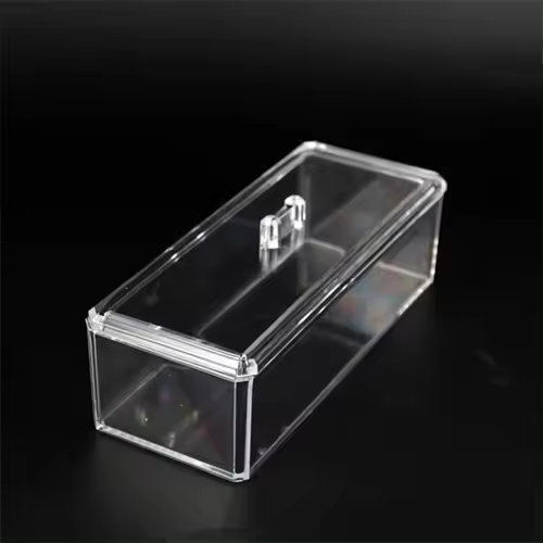 Caja De Acrílico Transparente Para Maquillaje Y Cosméticos Organizador De Almacenamiento Rectangular En Color Transparente - 1